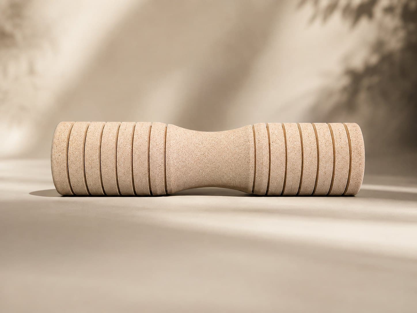 The SōmaArc cork roller: ringed cork shoulders either side of a smooth concave centre channel